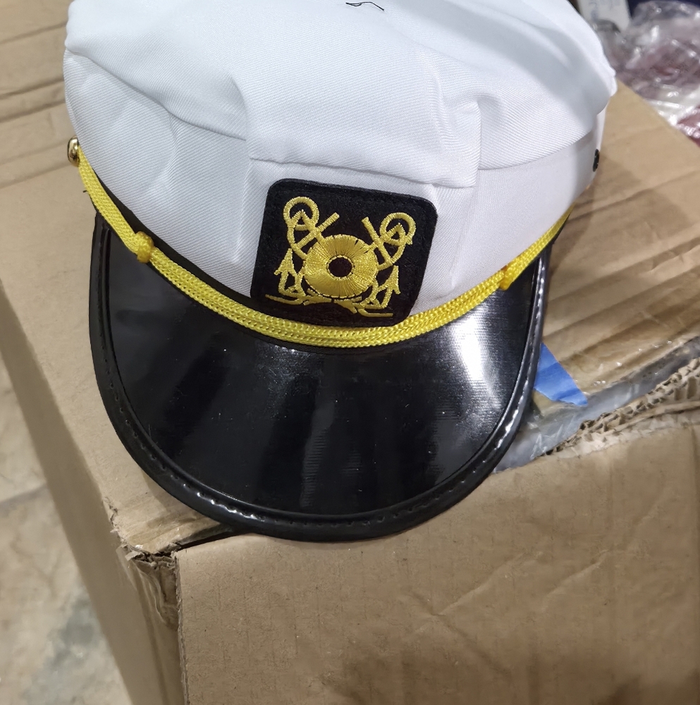 New Women’s/Unisex Captain Hat – White Yacht Sailor Cap Costume Party.